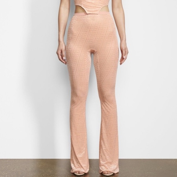 SKIMS Pants - Skims After Hours Velvet Logo Flare Leggings Pants in Peach